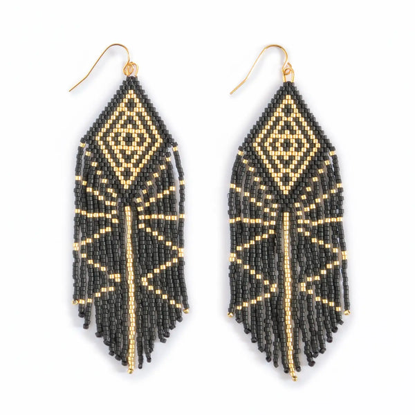 Tribal Diamond Fringe Earrings