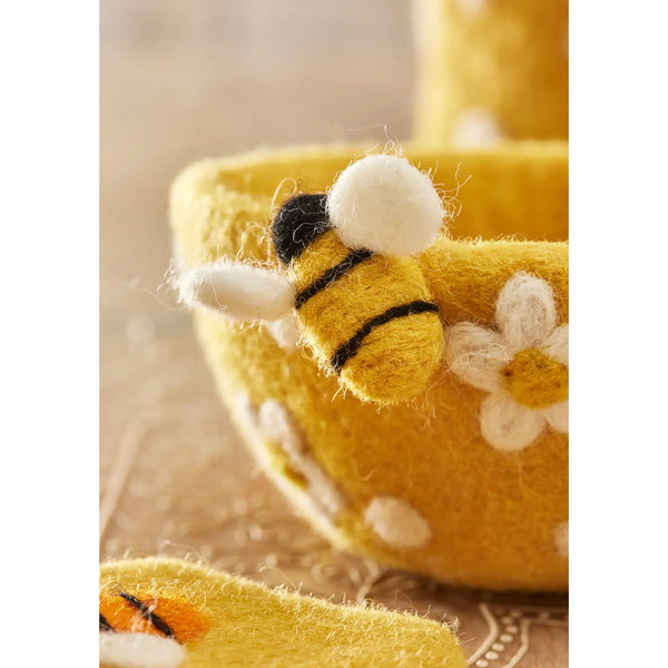 Felt Bee & Daisy Decorative Bowl