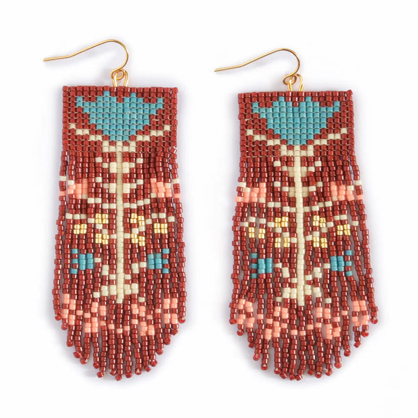 Vintage Flower Fringe Earrings