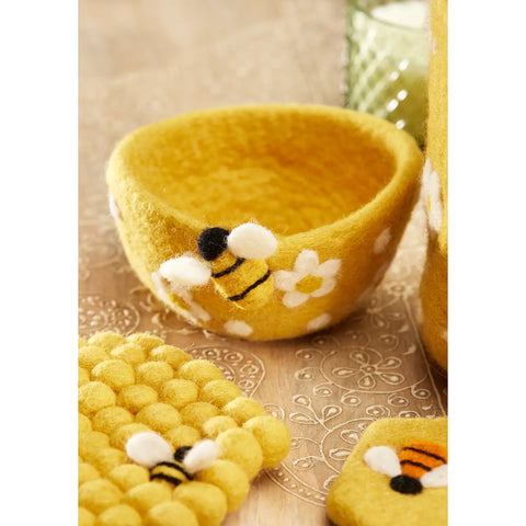 Felt Bee & Daisy Decorative Bowl