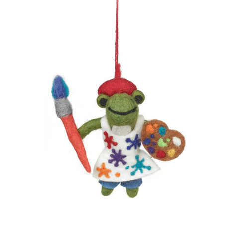 André the Artist Frog Ornament