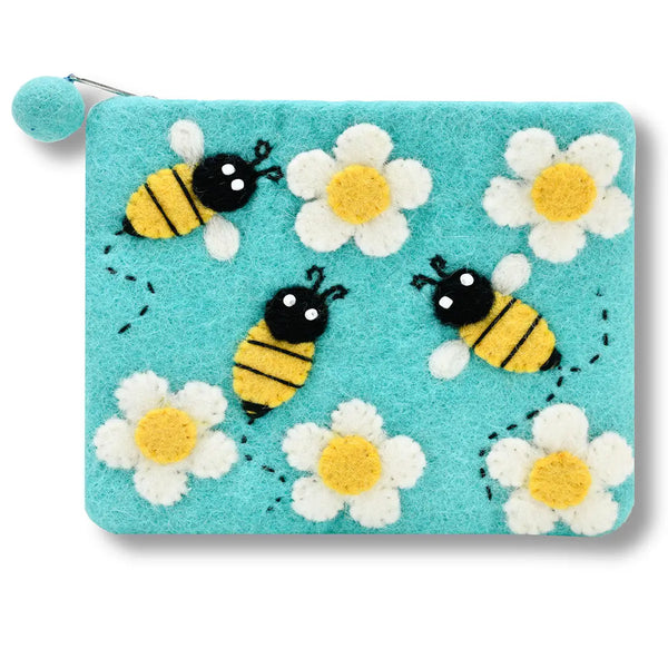 Buzzing Bee Felted Coin Purse