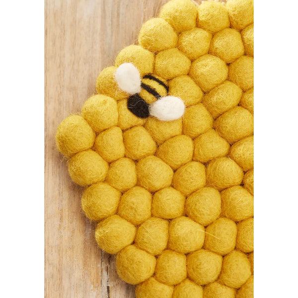 Felt Bee Hexagon Trivet