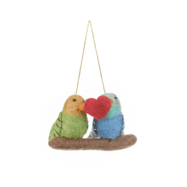 Lovebirds Budgies Ornament