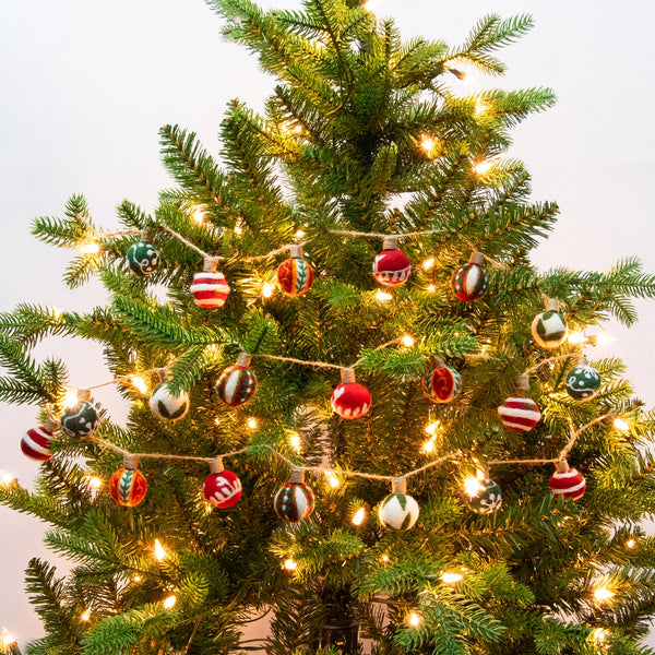 Embroidered Christmas Ball Garland