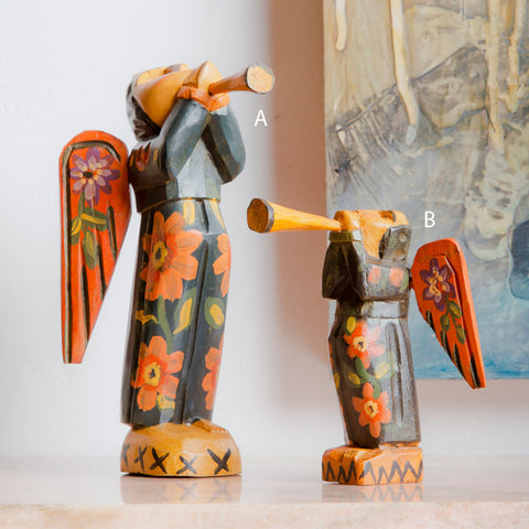Wooden Small Trumpet Angel