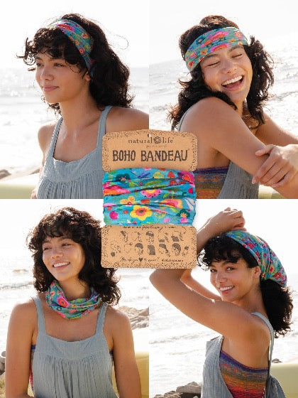 Teal Folk Flower Boho Bandeau