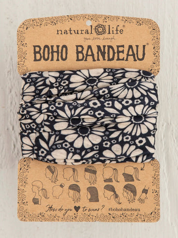 Black White Daisies Boho Bandeau