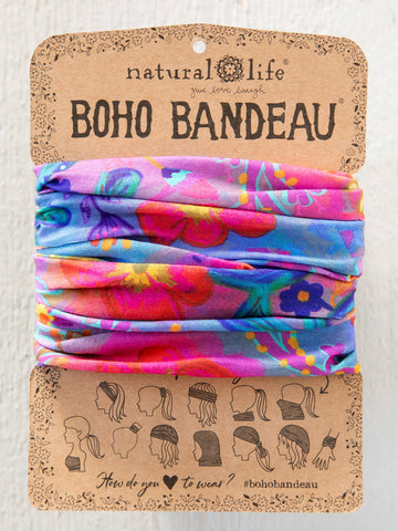 Full Boho Bandeau Headband - Neon Floral