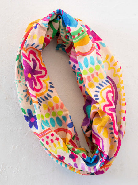 Full Boho Bandeau Headband - Rainbow Doodle