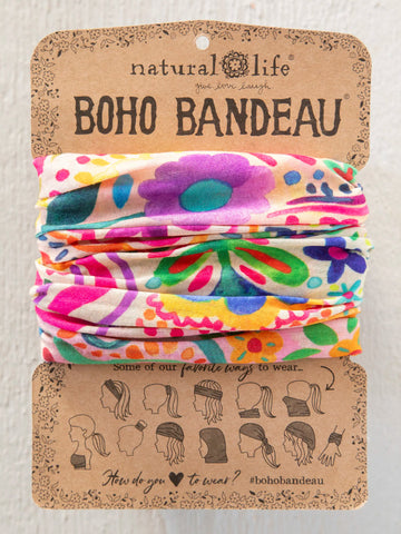 Full Boho Bandeau Headband - Rainbow Doodle