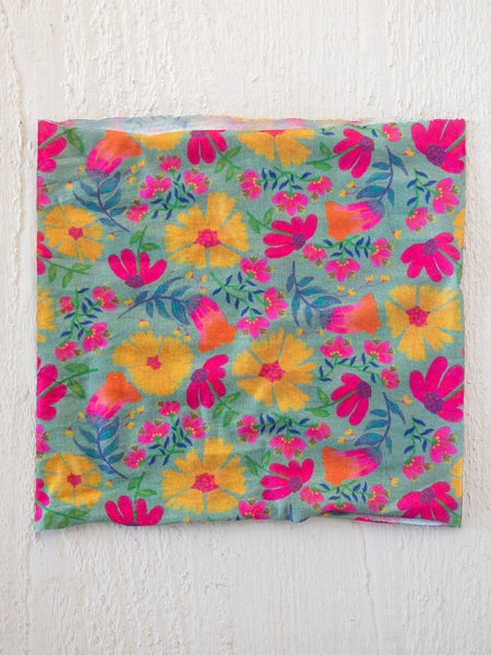 Half Boho Bandeau Headband - Tossed Blue Floral