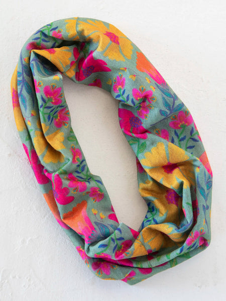 Half Boho Bandeau Headband - Tossed Blue Floral