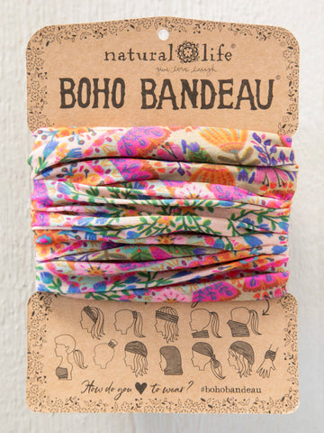 Pink Floral Diamonds Full Boho Bandeau