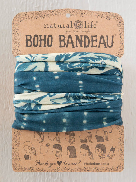 Indigo Shibori Boho Bandeau