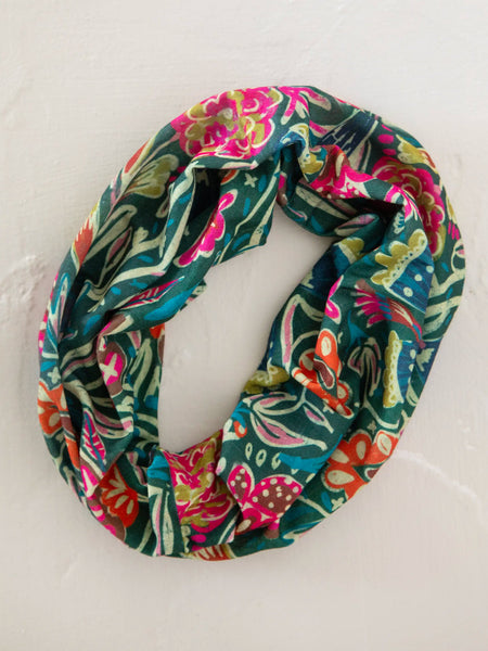 Green Painterly Vines Half Boho Bandeau