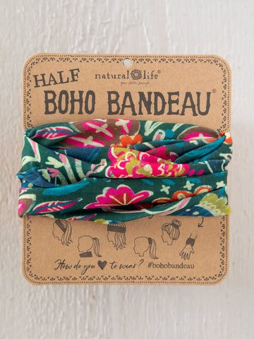Green Painterly Vines Half Boho Bandeau