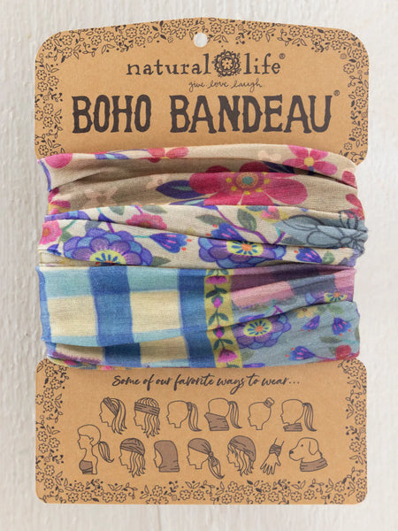 Gingham Floral Patchwork Boho Bandeau