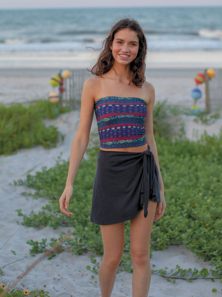 Dusty Blue American Flag Boho Bandeau