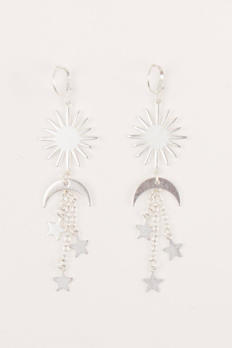 Sun and Moon Dangle Earring