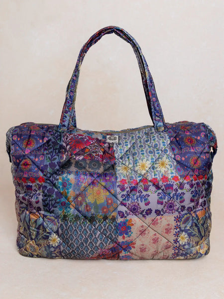 Blue Patchwork Weekender Bag