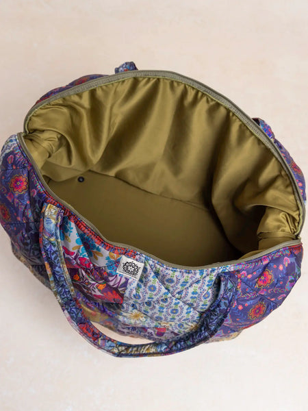 Blue Patchwork Weekender Bag