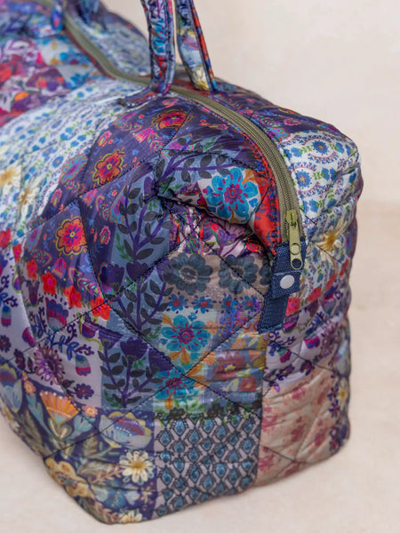 Blue Patchwork Weekender Bag