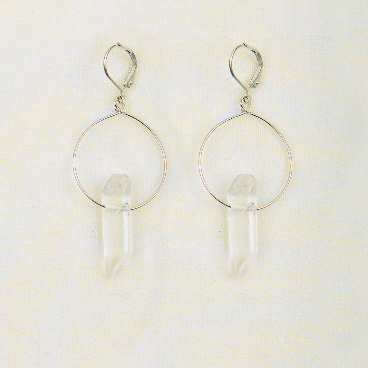 Quartz Hoop Earrings