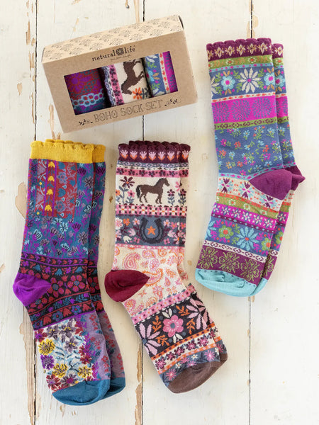 Horse Boxed Boho Sock Set