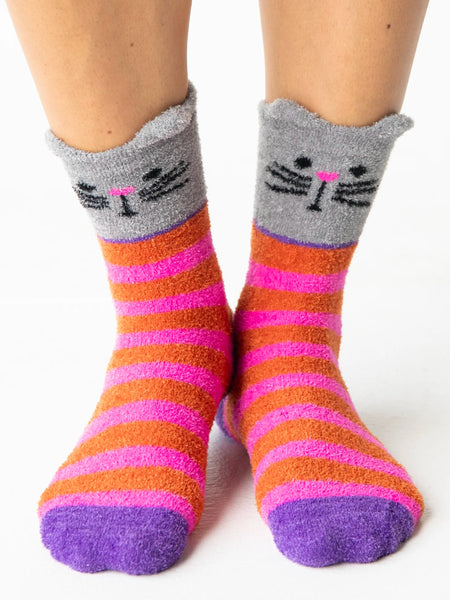 Pink Cat cozy Socks