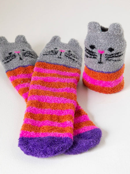 Pink Cat cozy Socks