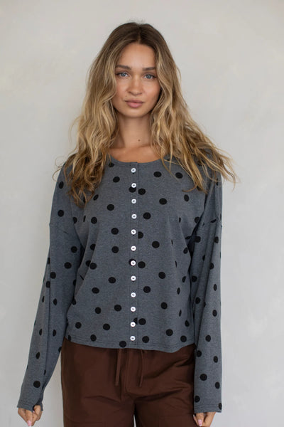 Button Down Polka Dot Cardigan