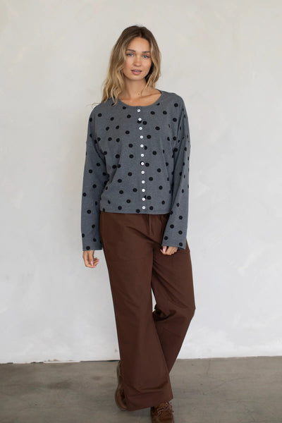 Button Down Polka Dot Cardigan