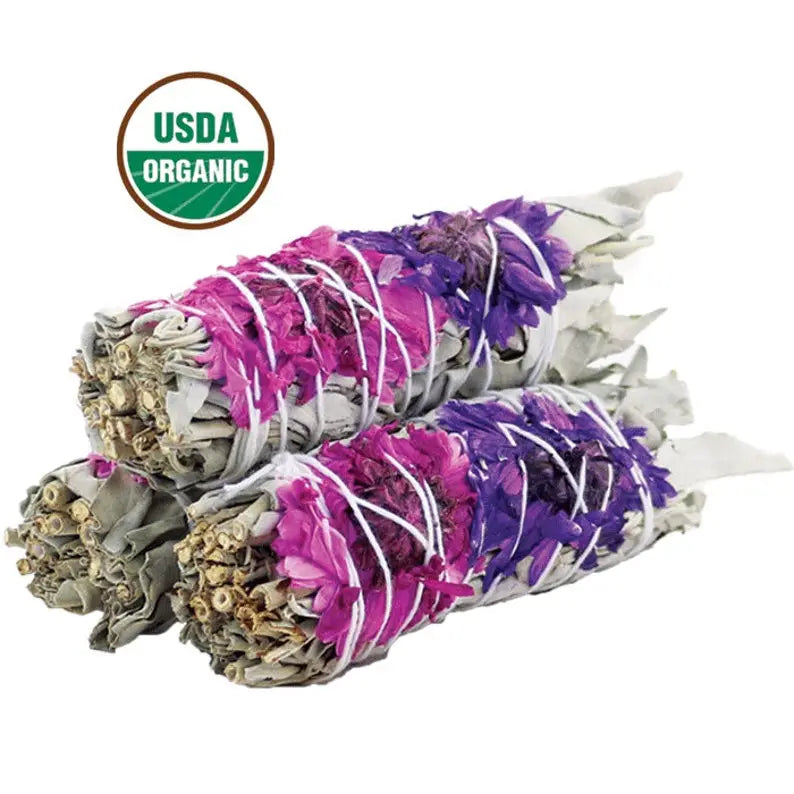 Blissful Floral White Sage Smudge Stick