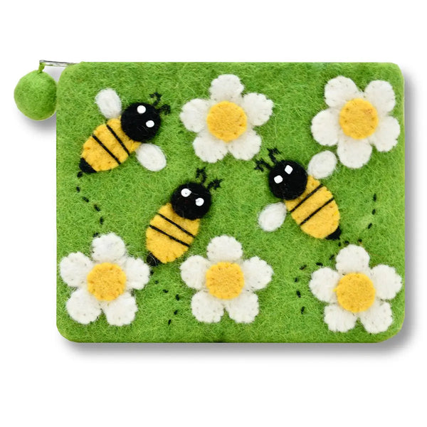 Buzzing Bee Felted Coin Purse