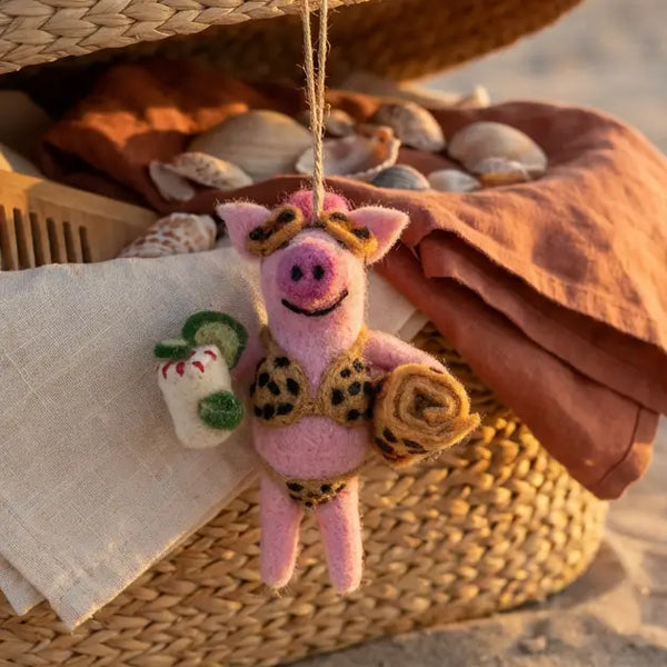Misses Piggy Beach Ornament
