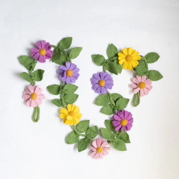 Purple, Pink and Yellow Daisy Garland