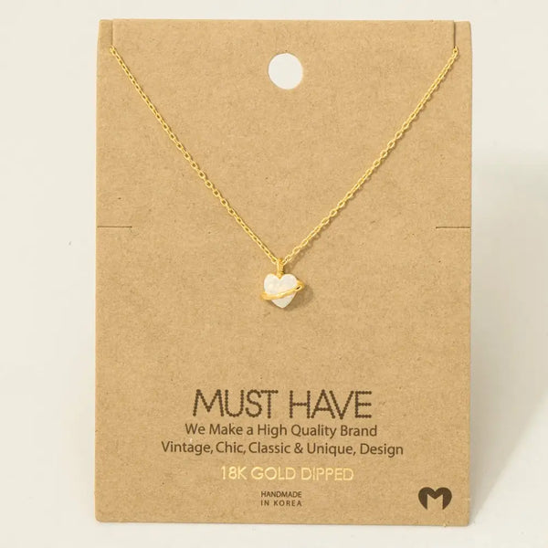 Mini Opal Heart Pendant Necklace