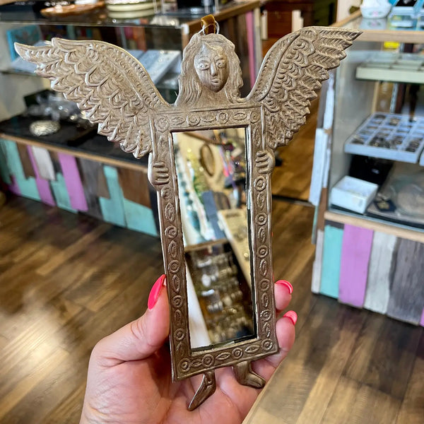 Angel Mirror Tin Ornament