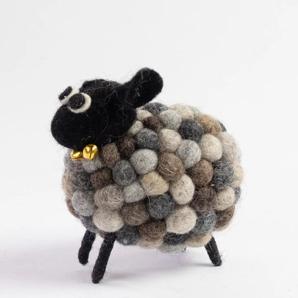 Felt Grey Ball Sheep