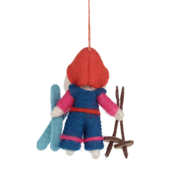Porscha the Skiing Poodle Ornament