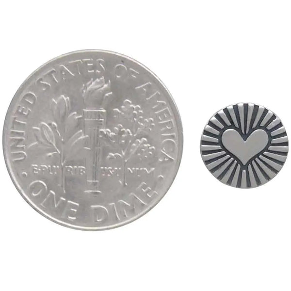 Sterling Silver Flat Radiant Heart Post Earrings