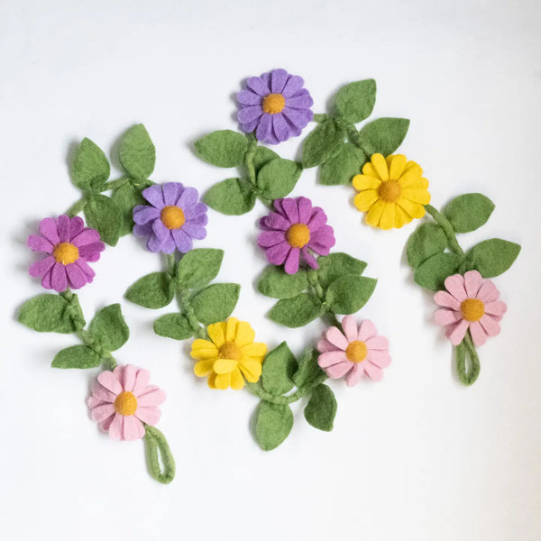 Purple, Pink and Yellow Daisy Garland