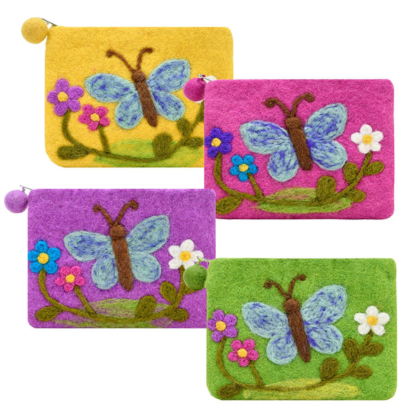 Butterfly with Flowers Coin Purse