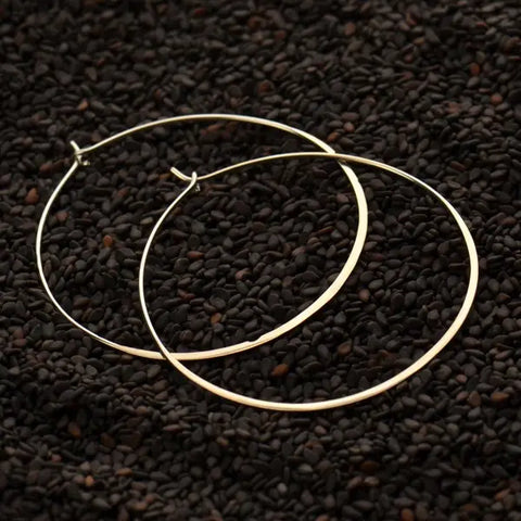 Half Hammered Circle Earring Hoops