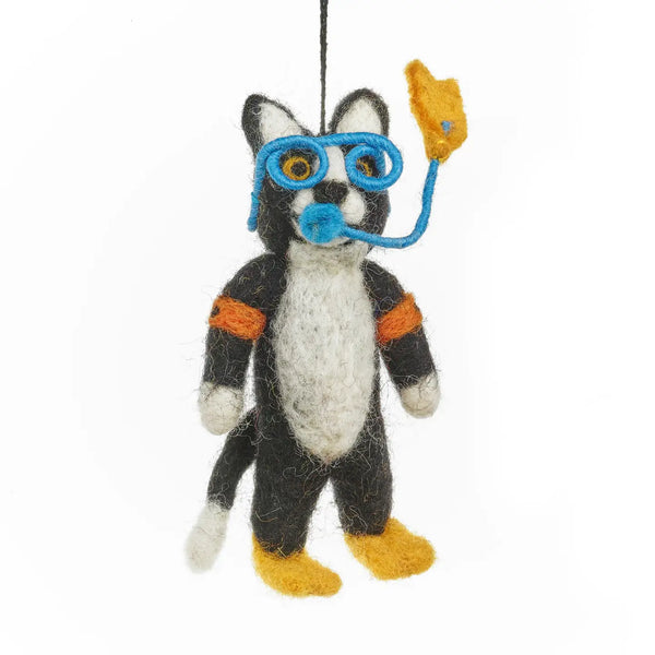 Snorkelling Cat Ornament