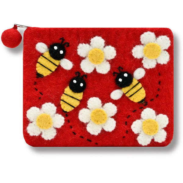 Buzzing Bee Felted Coin Purse