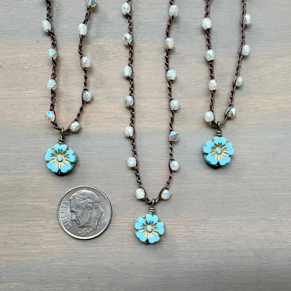 Aqua Flower Necklace