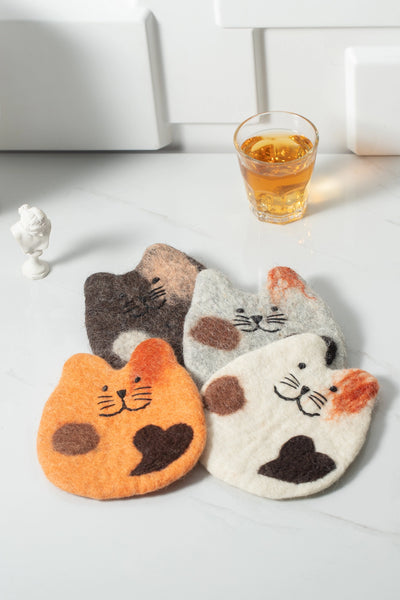 Felt Fatty Cat Coasters