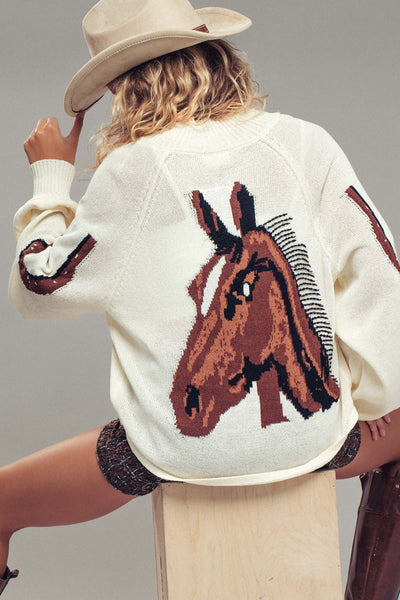 Western Horse Cardigan